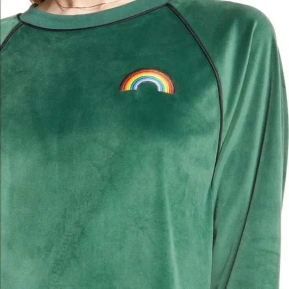 BP Green Velour Green Pride Sweatshirt Size Small - Picture 2 of 10